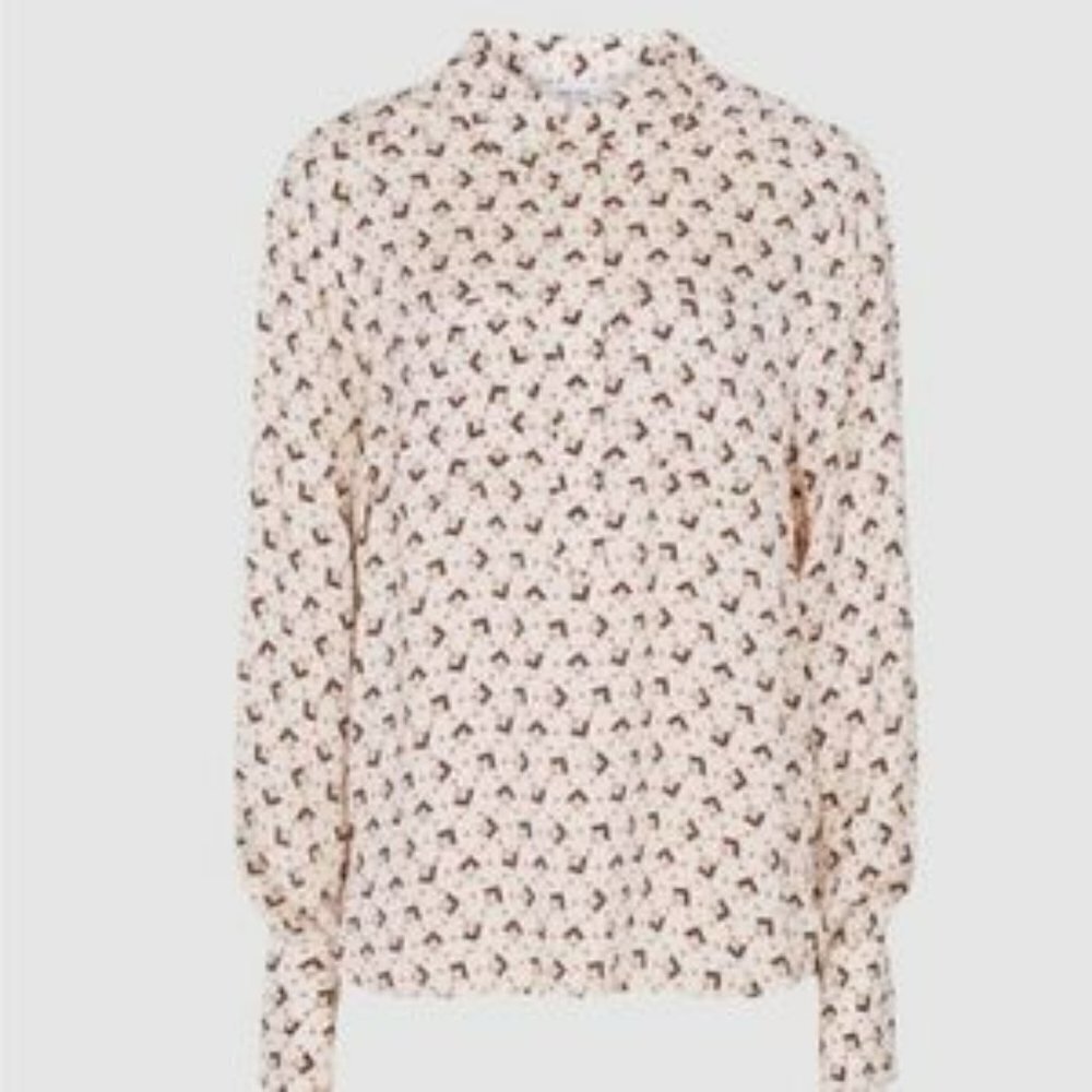 REISS PIA  TETRIS GEOMETRIC PRINT  BLOUSE TOP - Picture 14 of 14